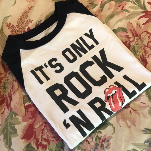 ROLLING STONES size Medium It’s Only Rock ‘N Roll Baseball 3/4 Authentic Merch - Picture 2 of 12